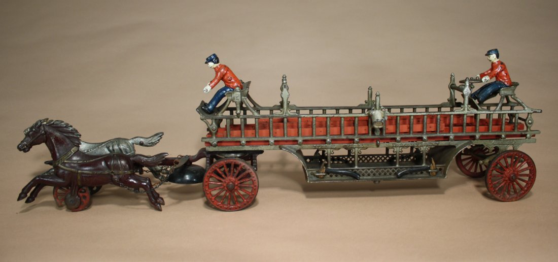 Oversize Hook & Ladder: Ideal Toy Company American Ð Circa 1890 This is an impressively scaled toy that is 31Ó long. Material: Cast Iron