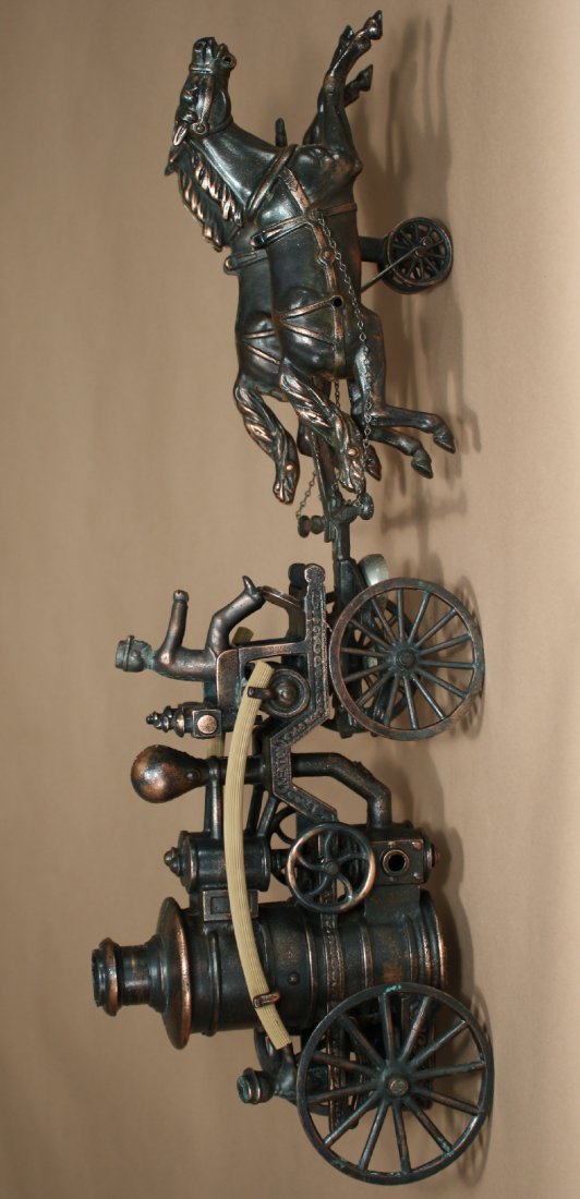 Oversized Pumper: Kenton Hardware Kenton, Ohio Ð Circa 1905 Oversized fire apparatus are rare. This one is rarer since it is electroplated. Electroplating became popular in the United States during the Gilded Era, 189