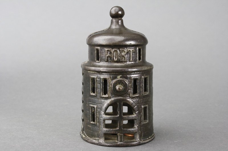 Fort Bank Architectural Bank: Kenton Hardware Kenton, Ohio - Circa 1910 This is a scarce little bank to find. Material: Cast Iron