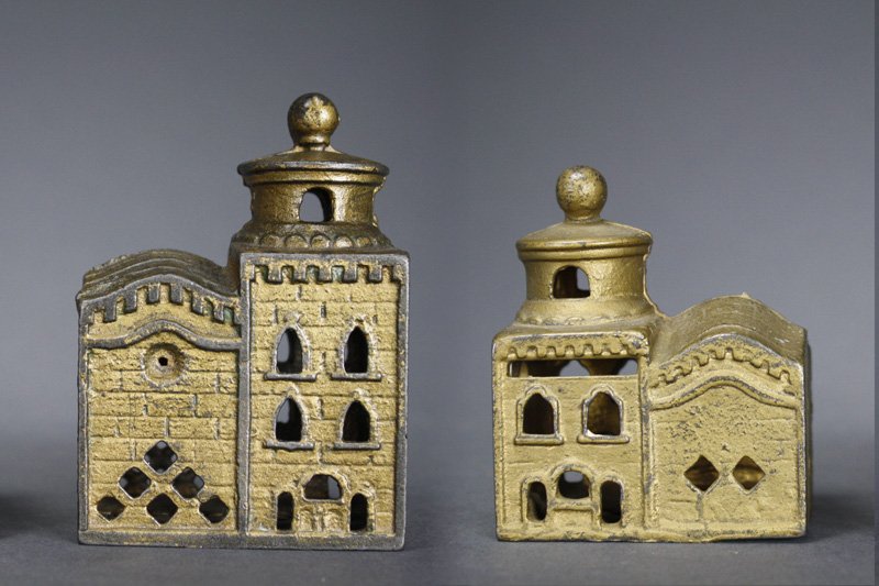 Lot: Mosque Bank, Large and Small Still Banks: A. C. Williams Ravenna, Ohio - Circa 1915 Material: Cast Iron