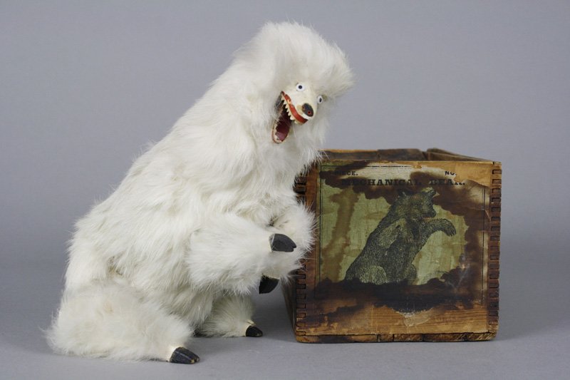 Clockwork Bear with Box American Clockwork Toy: Ives, Blakeslee Company Bridgeport, Connecticut - Circa 1875 Very scarce polar bear variation. 9” tall and works well. Material: Papier Mache and Fur