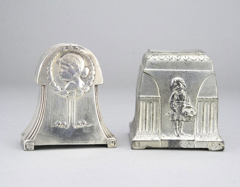 Art Nouveau Clock Form and Girl with Flower Basket (1 of 1)