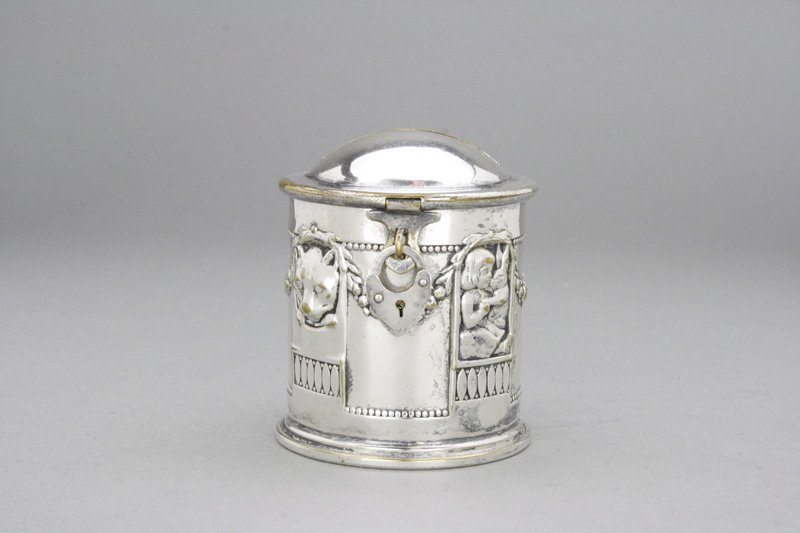 Silvered Brass Bank with Alice In Wonderland Imagery (1 of 1)