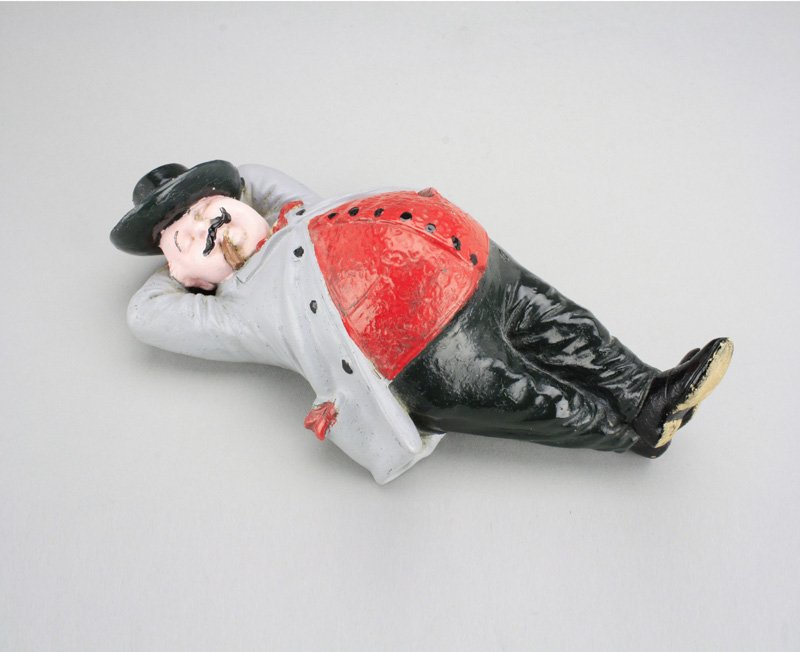 Obese Sleeping Man: Possibly Bernhard Bloch Germany - Circa 1910 - bank is 7.5” long. Material: Earthenware