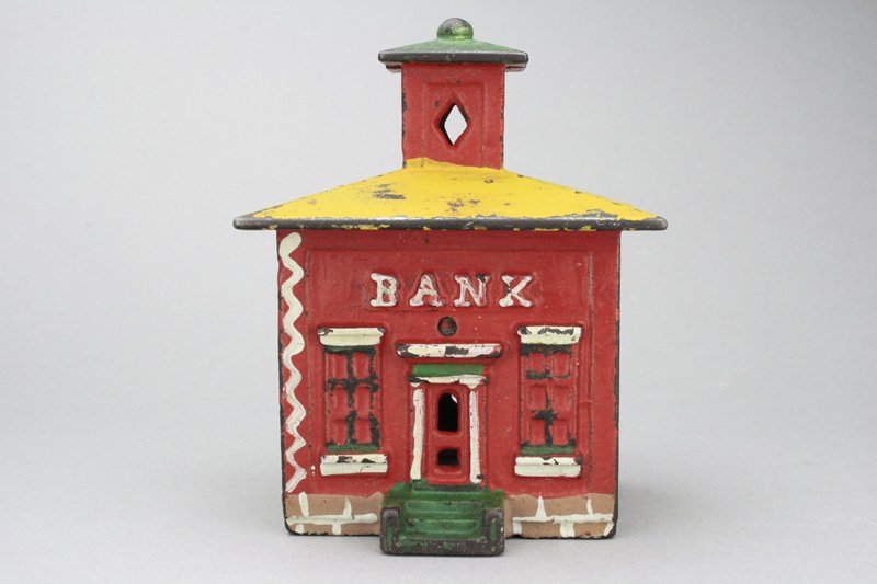 Medium Cupola Bank - Red, Yellow, Green and Tan (1 of 1)
