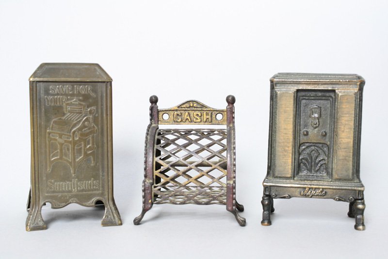 Washing Machine Bank / Cash Register / Majestic Radio: American - Circa 1910’s / 1920’s Material: Cast Iron and Tin