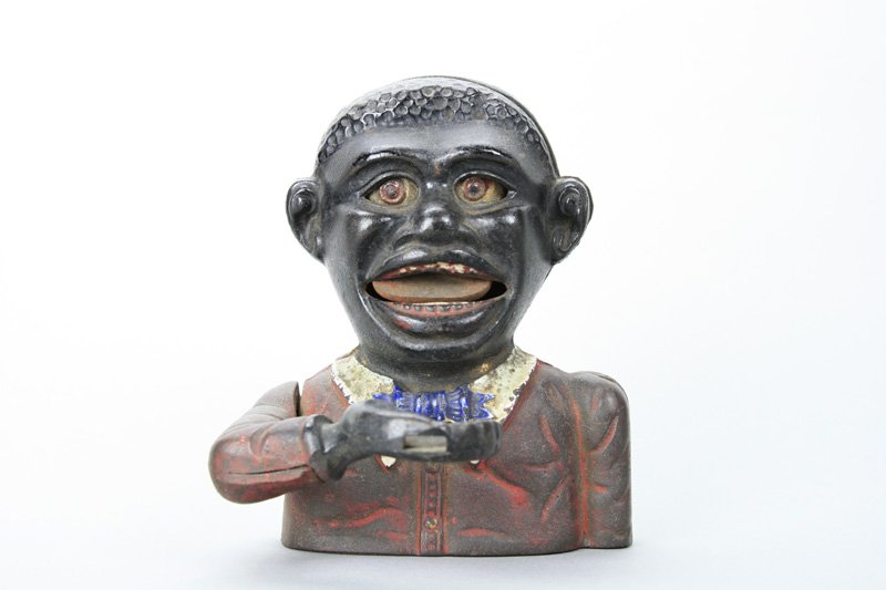 Little Joe Mechanical Bank: John Harper Ltd. Willenhall, England - Circa 1930 Material: Cast Iron