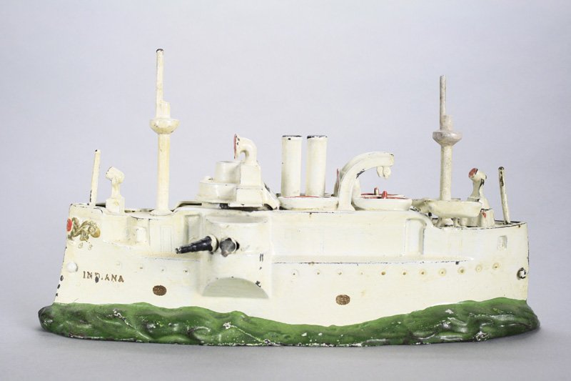 Battleship Indiana Still Bank: J. & E. Stevens Connecticut - Circa 1901 Material: Cast Iron