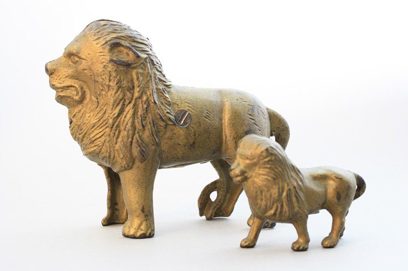 Two Lion Banks Still Bank: A C. Williams Ohio - Circa 1920 Material: Cast Iron