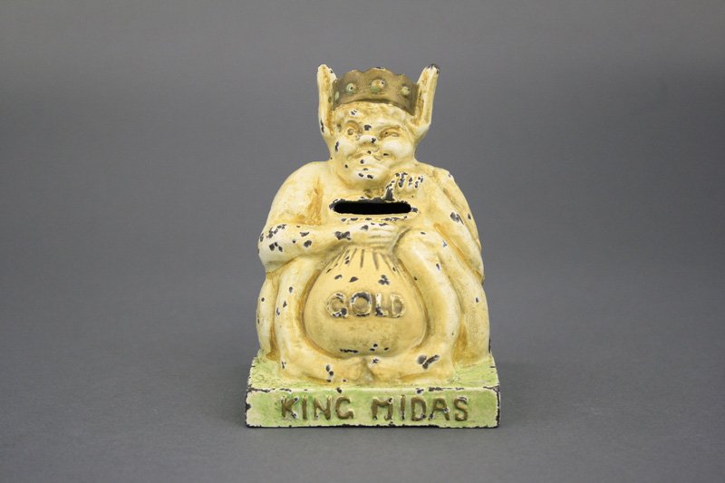 King Midas: Hubley Mfg. Co. - Circa 1925 A nice example of a very scarce bank. Material: Cast Iron