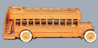 DOUBLE DECKER BUS - DENT HARDWARE: Double Decker Bus - Made by the Dent Hardware Co. of Fullerton, PA., circa 1930. Quite scarce. 11" long. Pristine