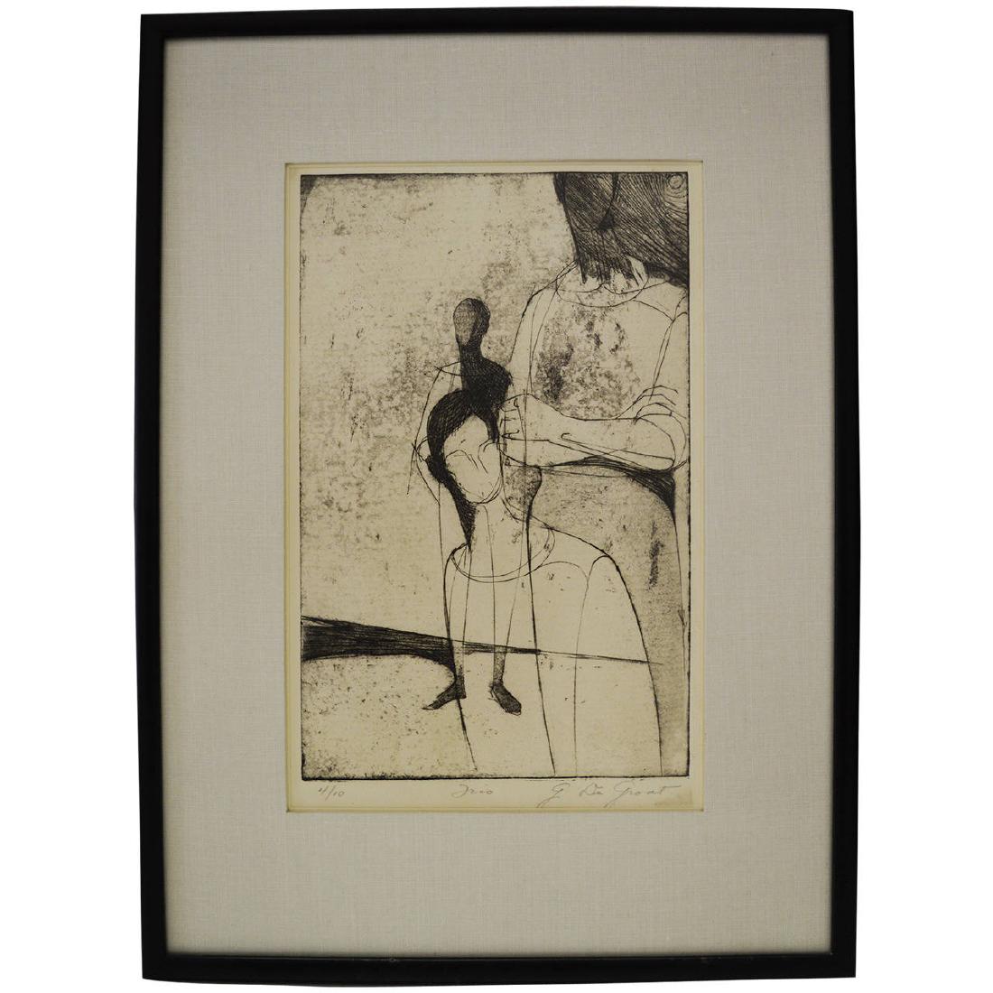 Abstract Lithograph by George de Groat: Interesting lithograph by George de Groat who was an American artist born in 1917, he died in 1995. He was a painter, print maker and teacher. Price $950 Period 1960s Cond