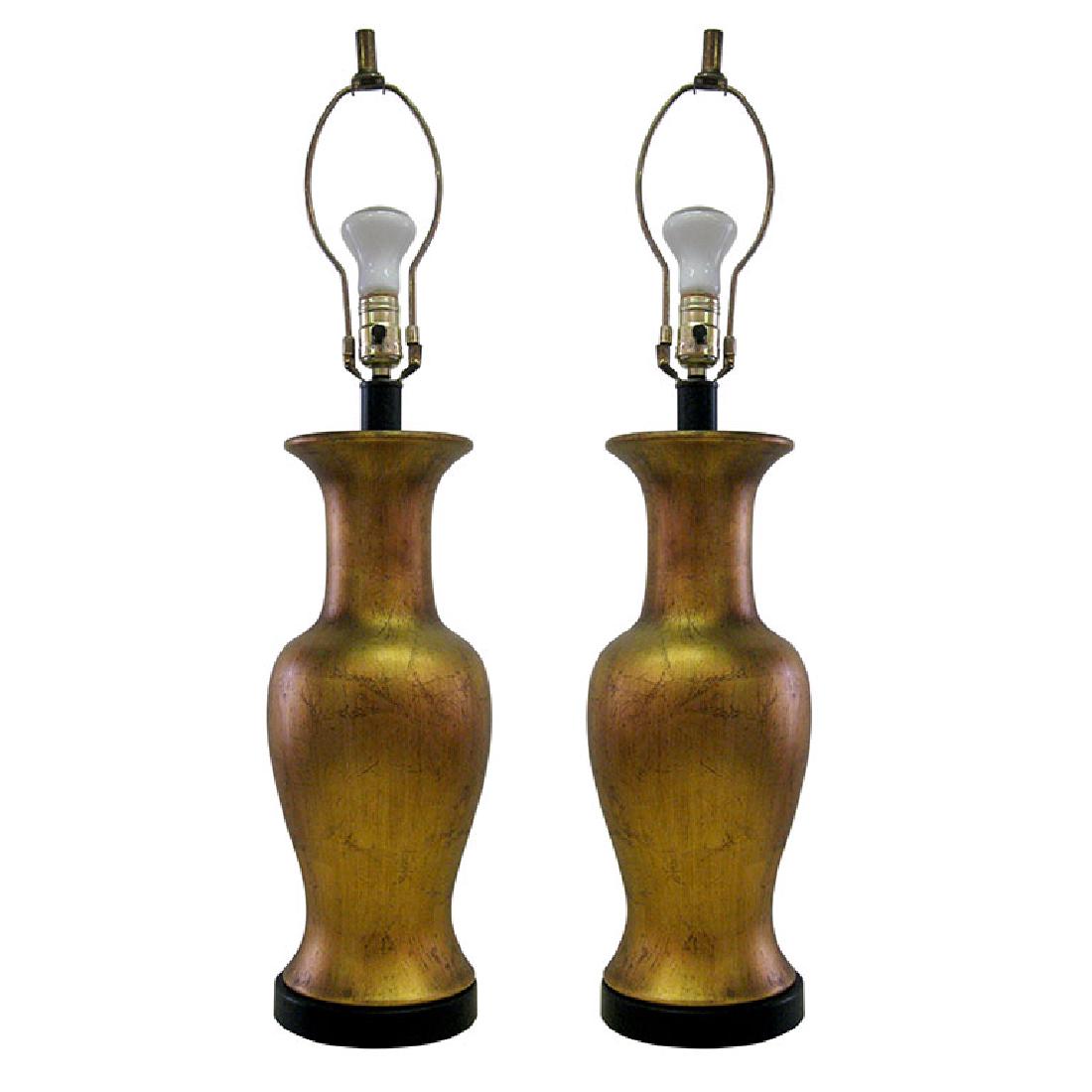 Pair of Table Lamps with Gold Leaf Patina (1 of 6)