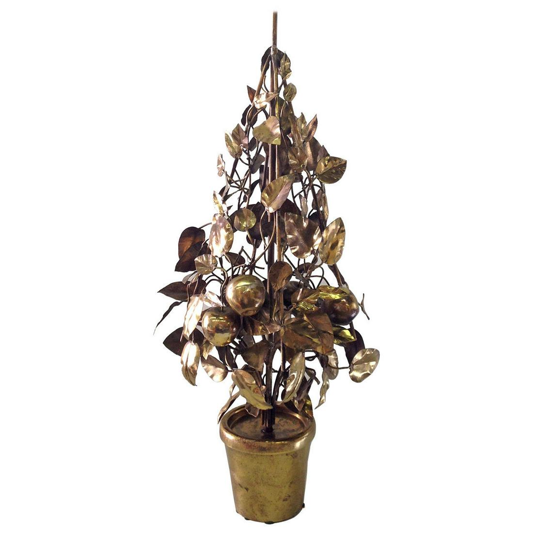 Large Brass Fruit Tree Lamp by Curtis Jere (1 of 10)