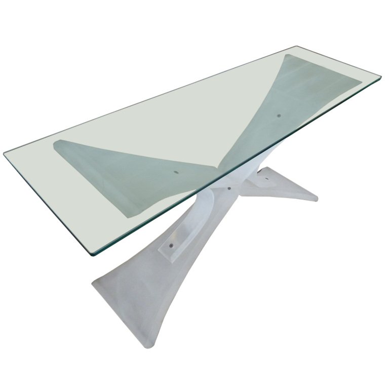 Dynamic X-Shaped Lucite Console (1 of 3)