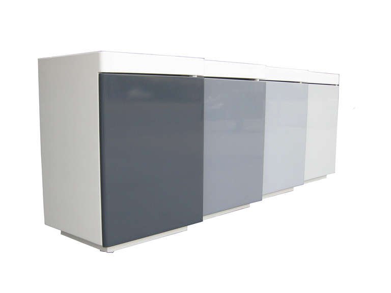 1970s Grey Ombre Lacquered Credenza (1 of 5)