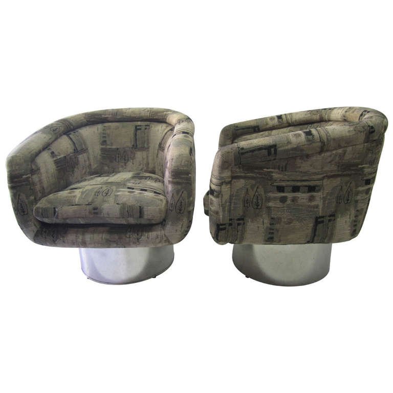 Swivel Chairs by Leon Rosen for Pace Collection, Pair (1 of 4)