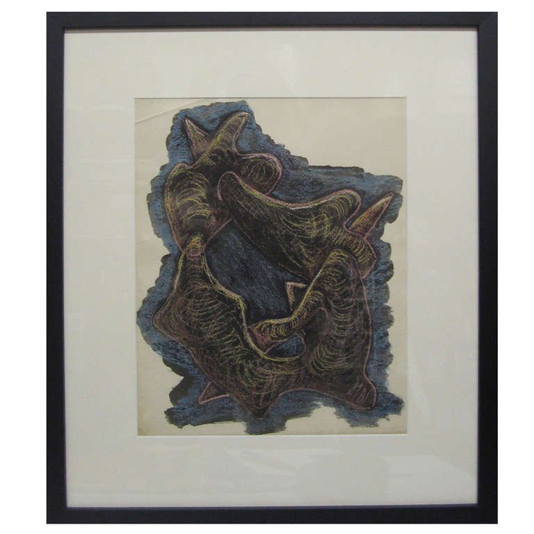 Intense Figural Drawing signed Obers (1 of 4)