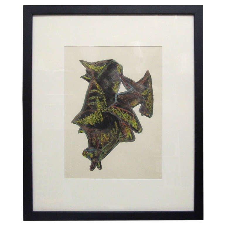 Geometric Pastel Drawing signed Obers (1 of 4)