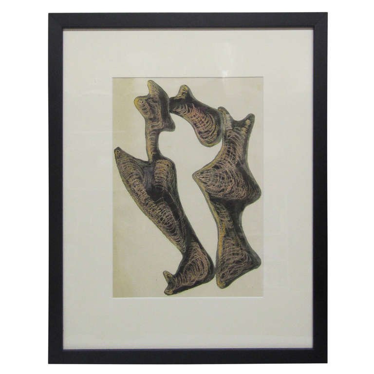 Figural Pastel signed Obers (1 of 5)