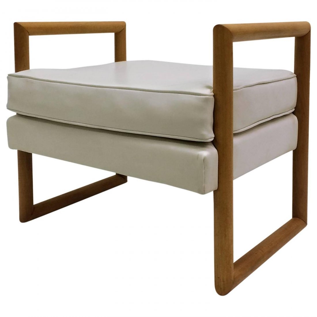 Milo Baughman Ottoman with Maple Cubed Legs (1 of 5)