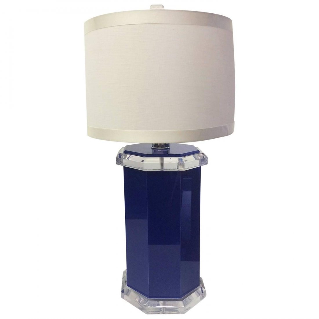 Blue Translucent Lucite Table Lamp (1 of 4)