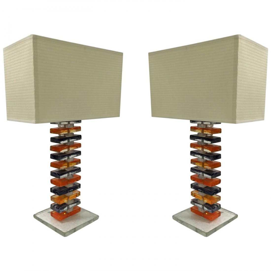 Pair of Geometric Table Lamps by Murano (1 of 7)