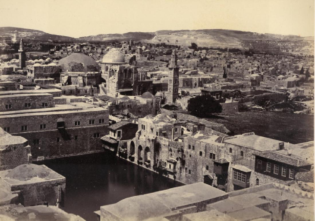 Jerusalem, the Pool of Hezekiah. C1860: Jerusalem, the Pool of Hezekiah. From Sinai and Palestine produced by William Mackenzie with photographs by Francis Frith. Condition: Very good tonality and contrast Year: c1860. 6 3/8_ x 9_, 162 x 23