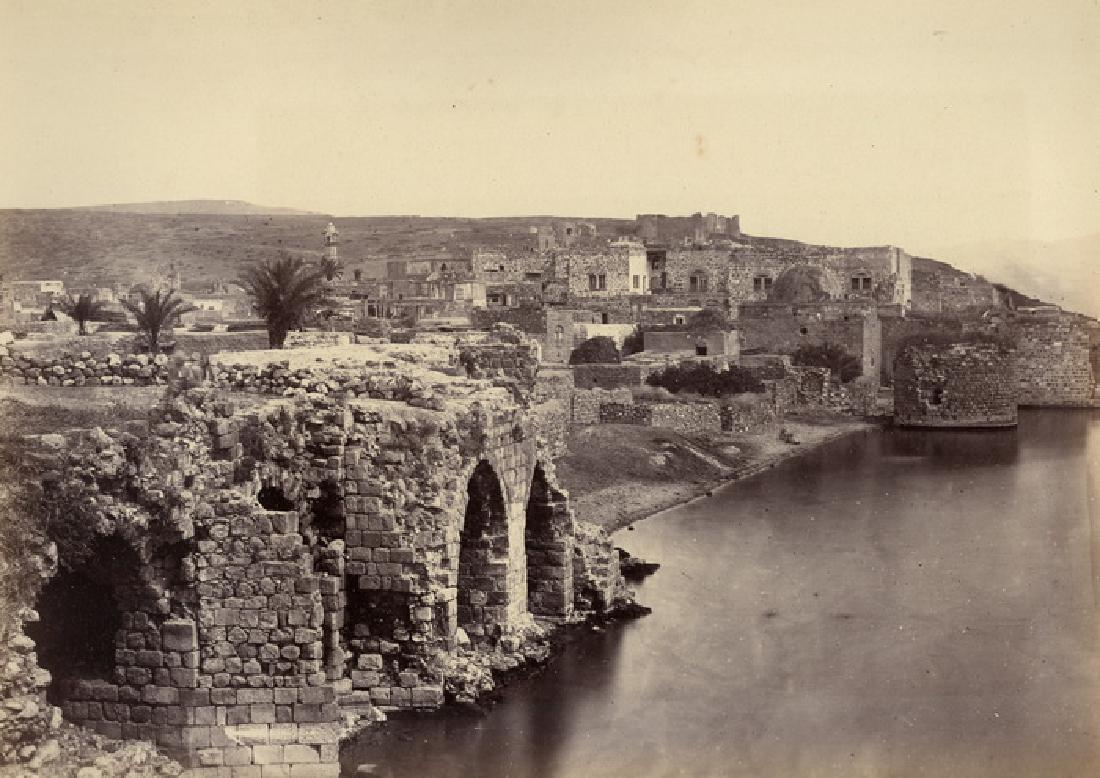Tiberias, from the south. C1860: Tiberias, from the south. From Sinai and Palestine produced by William Mackenzie with photographs by Francis Frith. Condition: Good tonality and contrast Year: c1860. 6 1/2_ x 9_, 165 x 230 mm. With l