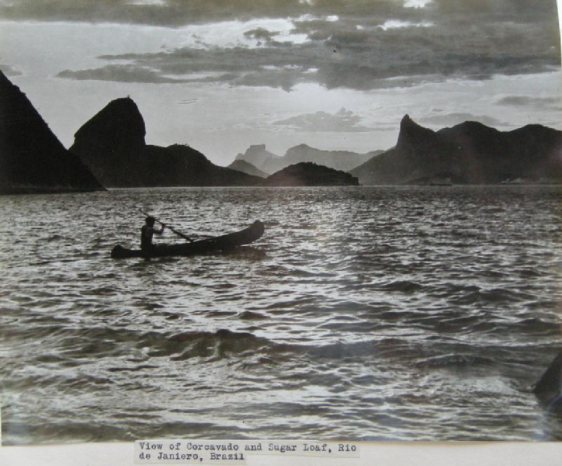 View of Corcavado & Sugar Loaf, Rio de Janeiro, Brazil: View of Corcavado & Sugar Loaf, Rio de Janeiro, Brazil. By Ewing Galloway. 7.5 x 9.5