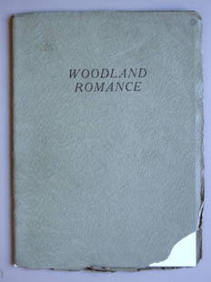 Woodland Romance by Arundel Holmes Nicholls. C1923: Woodland Romance. Photographs by Arundel Holmes Nicholls. Arundel Publications, New York, 1923. First edition. 32 pages. Small quarto. 10 3/4 x 7 3/4 inches. Softcover. Stiff green paper wrappers. 30