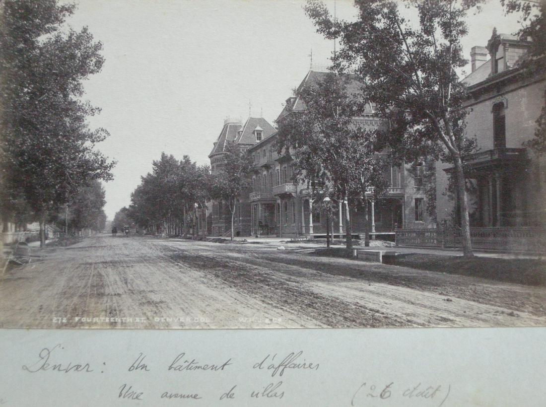 2 Photographs of Denver: 2 Photographs of Denver: 14th Street & E.F. Hallacks Residence, Corner of 17th and Sherman. By William Henry Jackson. 4.125 x 7.25