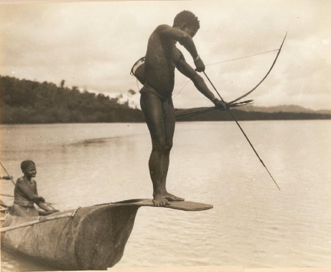 Adaman Islander shooting fish, Adaman Islands, Bay of: Adaman Islander shooting fish, Adaman Islands, Bay of Bengal. C1925. Very good contrast and tonality. 7.625 x 9.5 in.