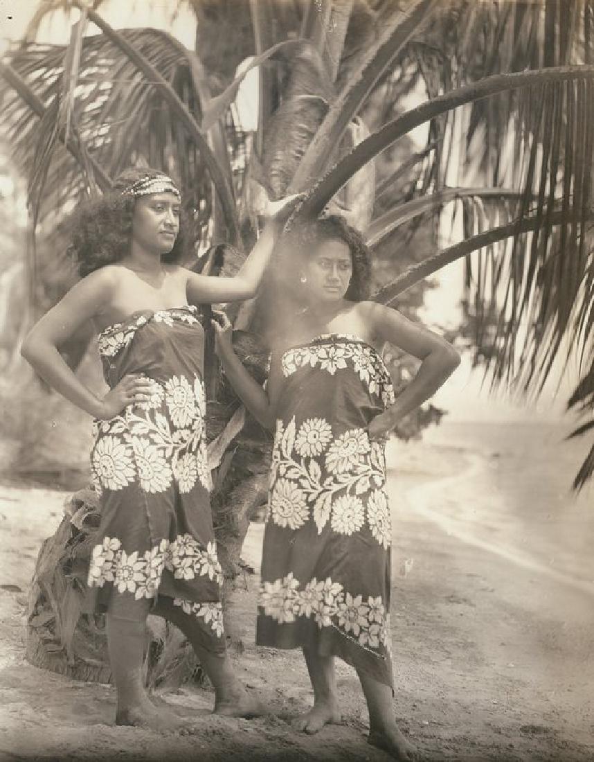 Tahitian Girls. C1925: Tahitian Girls. C1925. Good contrast and tonality. 9.25 x 7.5 in.