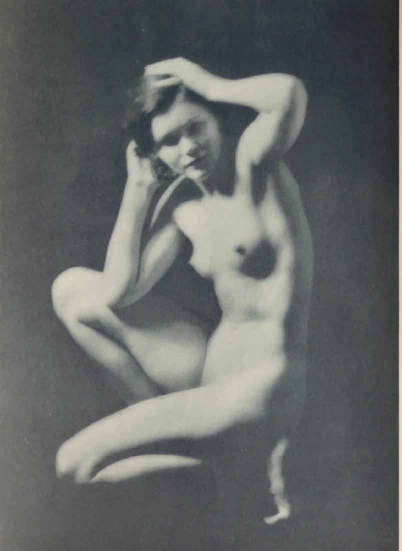 Nude by Arnold Genthe. C1937: Nude by Arnold Genthe. C1937. Sheet fed gravure from Hghlights and Shadows. 10.5 x 7.5 in. Reverse:Nude by Lazlo Willinger, 8.125 x 6.25 in.
