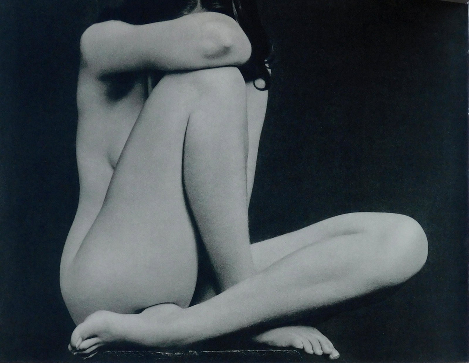 Nude by Edward Weston. c1954: Nude by Edward Weston. C1954. 7.75 x 9.75 in. Reverse: Nude by John Adriaan. 4.75 x 9.75 in.