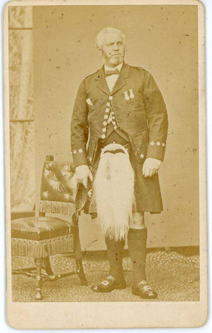 Scottish Military CDV by G. W. Wilson, Aberdeen: Scottish Military CDV by George Washington Wilson, Aberdeen. C1880. Fair contrast and tonality. 3.625 x 2.25 in.
