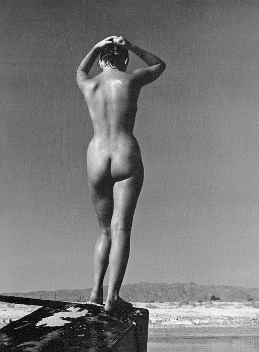 Nude by Andre de Dienes. C1962: Nude by Andre de Dienes. C1962. American-Hungarian photographer famous for nude photography and photographs of a young Marilyn Monroe. From Best Nudes. 10.9 x 8.125 in. Rev: 10.9 x 8.75 in.