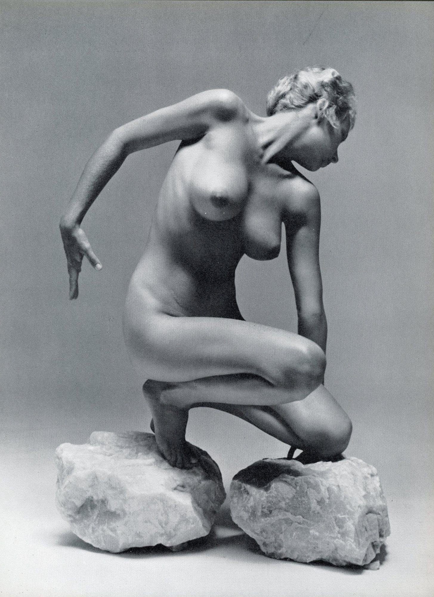 Nude by Andre de Dienes. C1962: Nude by Andre de Dienes. C1962. American-Hungarian photographer famous for nude photography and photographs of a young Marilyn Monroe. From Best Nudes. 10.9 x 8.125 in. Rev: 10.9 x 8.75 in.