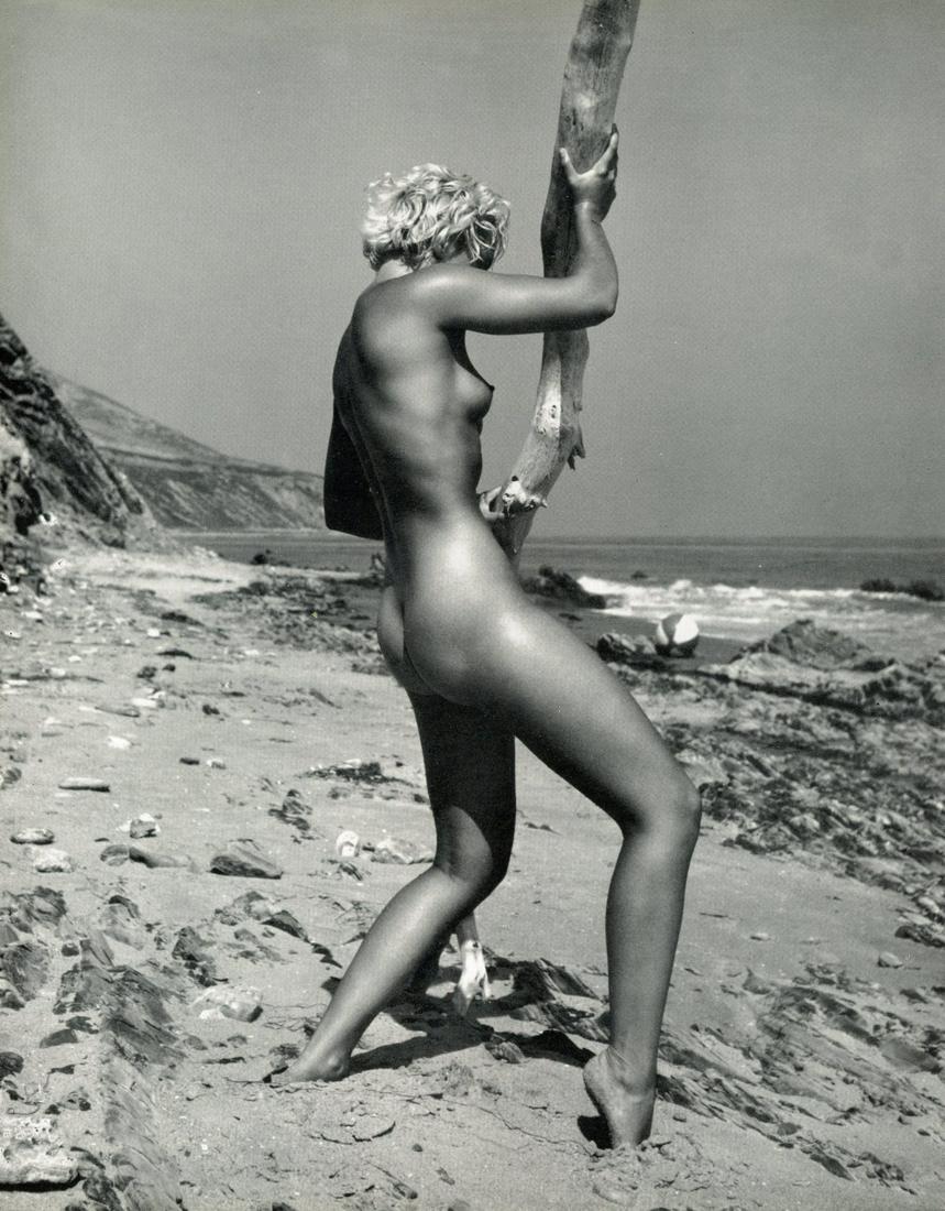 Nude by Andre de Dienes. C1958: Nude by Andre de Dienes. C1958. American-Hungarian photographer famous for nude photography and photographs of a young Marilyn Monroe. From Nude Pattern. Small ding on top corner. . 10.75 x 8.25 in. 9