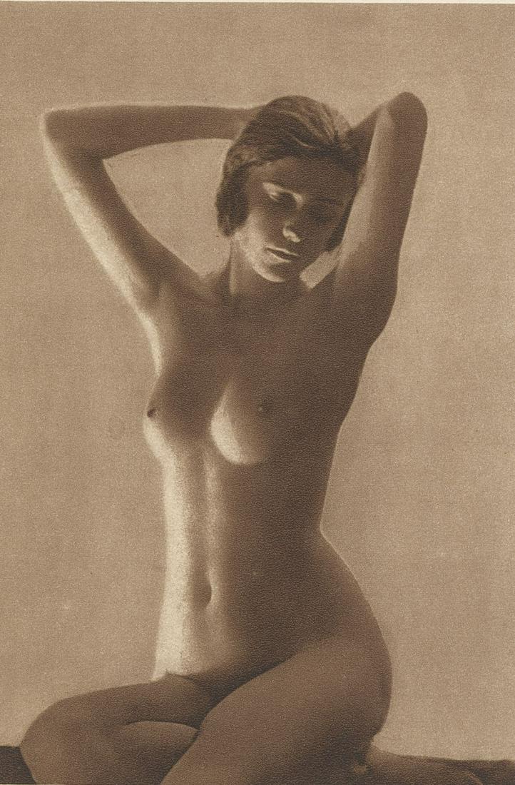 Saxony Nude by Fritz Reinhard, Leipzig: Saxony Nude by Fritz Reinhard, Leipzig. Photogravure from Natur und Kultur Das Weiss. 1925. 6 x 4 in.