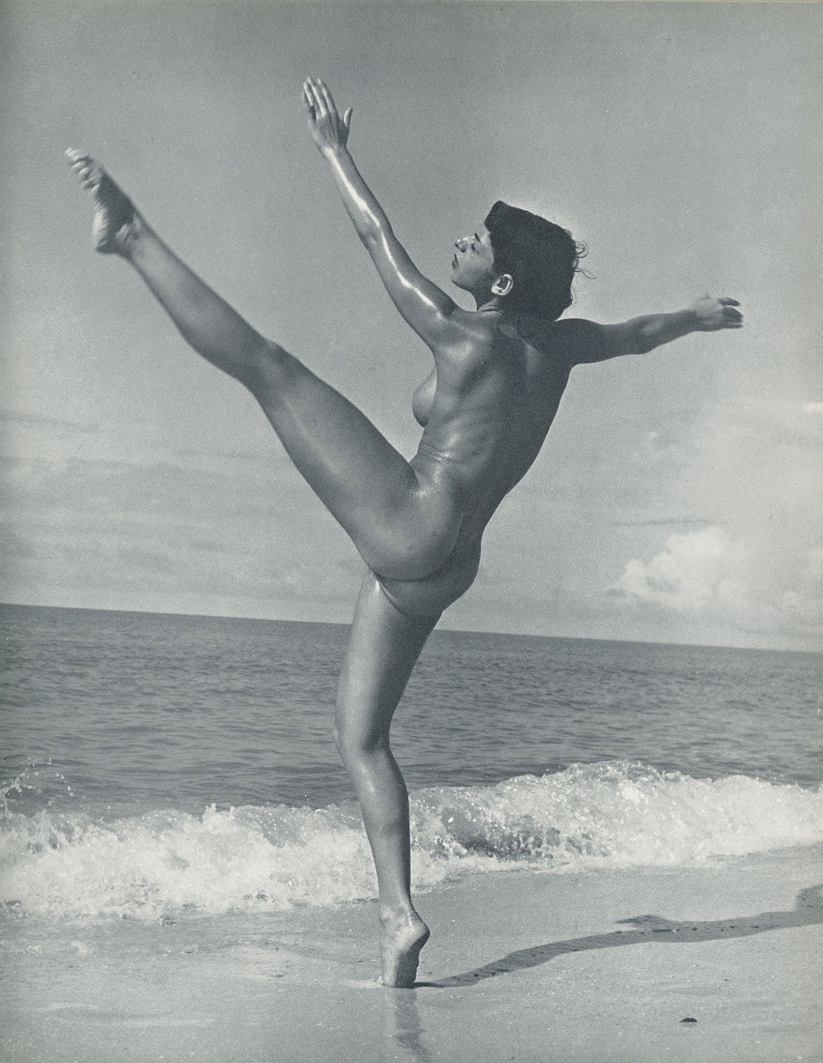 Nude by Andre de Dienes. C1962: Nude by Andre de Dienes. C1962. American-Hungarian photographer famous for nude photography and photographs of a young Marilyn Monroe. From Best Nudes. 10.875 x 8.75 in. Rev: 10.875 x 8.25 in.