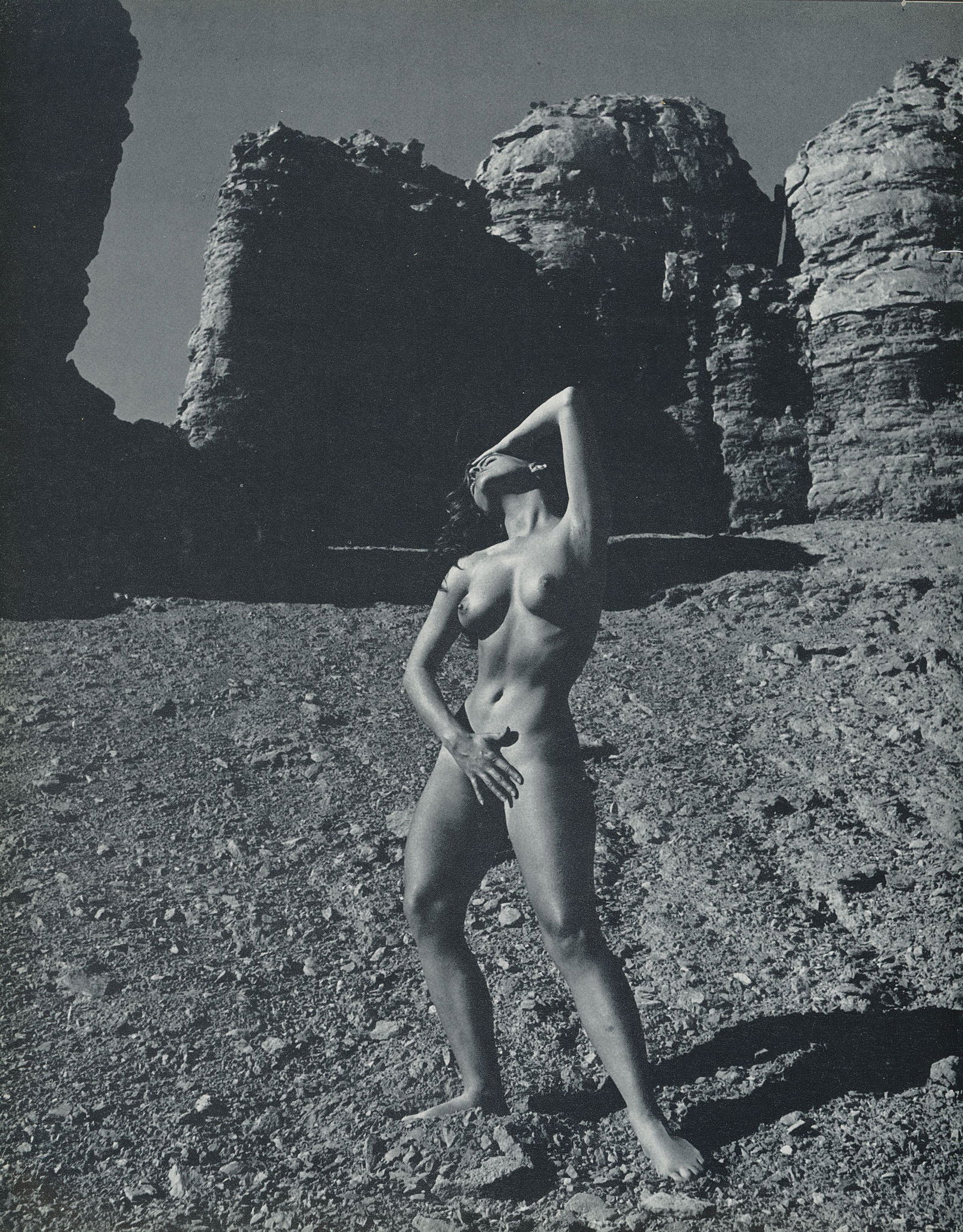 Nude by Andre de Dienes. C1962: Nude by Andre de Dienes. C1962. American-Hungarian photographer famous for nude photography and photographs of a young Marilyn Monroe. From Best Nudes. 10.875 x 8.75 in. Rev: 10.875 x 8.25 in.