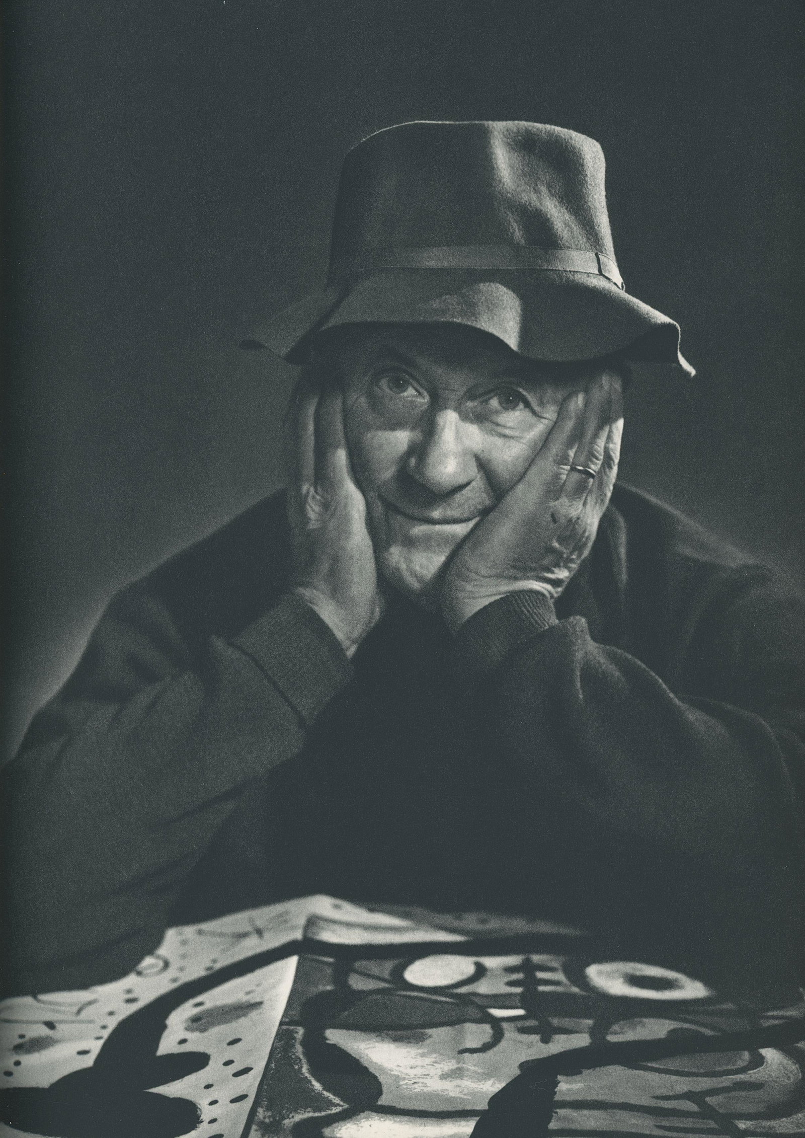 Joan Miro. C1971: Joan Miro. C1971. Sheet-fed gravure from photograph by Yousuf Karsh. c1971. Karsh was an Armenian-Canadian photographer known for his portraits of notable individuals. He has been described as one of 