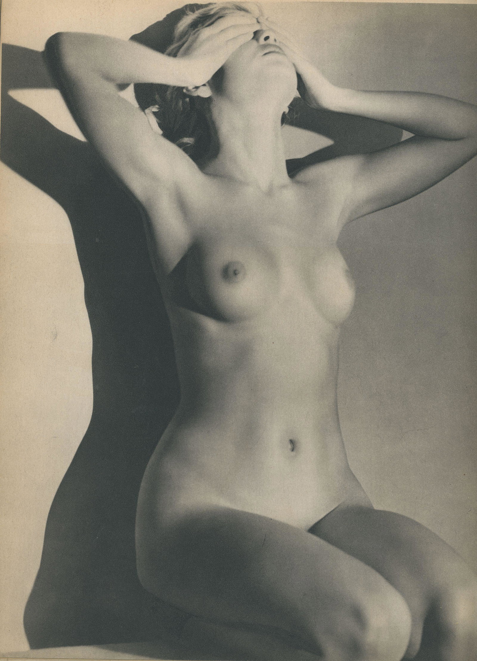 Nude by Andre de Dienes. c1950: Nude by Andre de Dienes. C1950. 11.75 x 9 in. Rev: Nude by Jean-Marie Auradon. 6.5 x 9 in