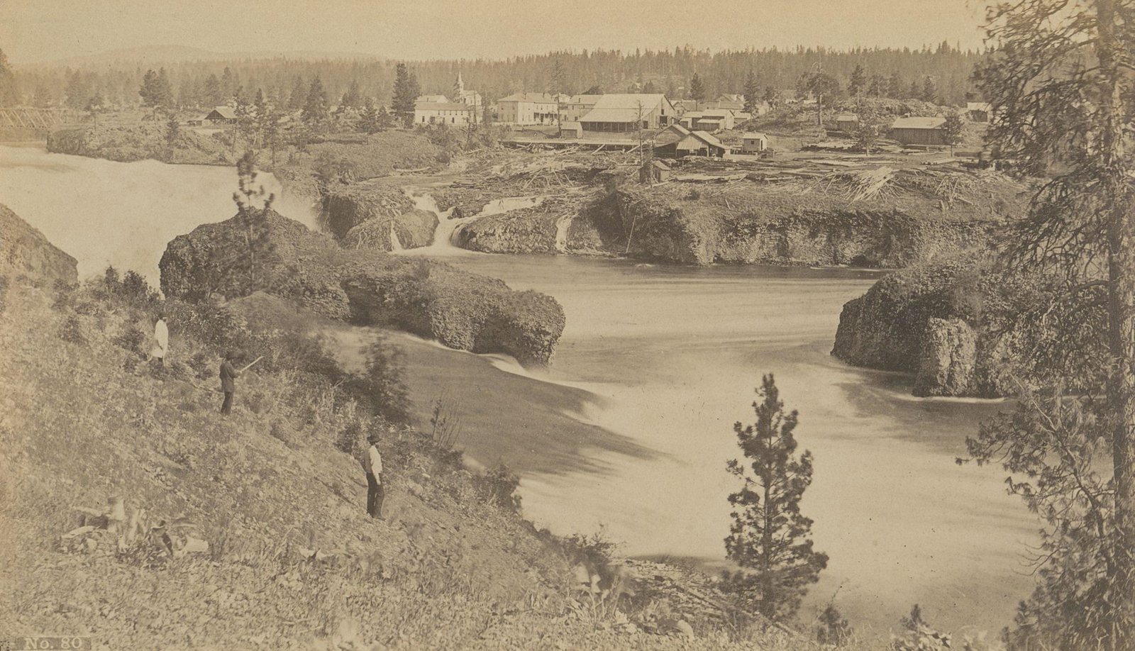 Spokane Falls from the Town, Washington Territories. (1 of 1)