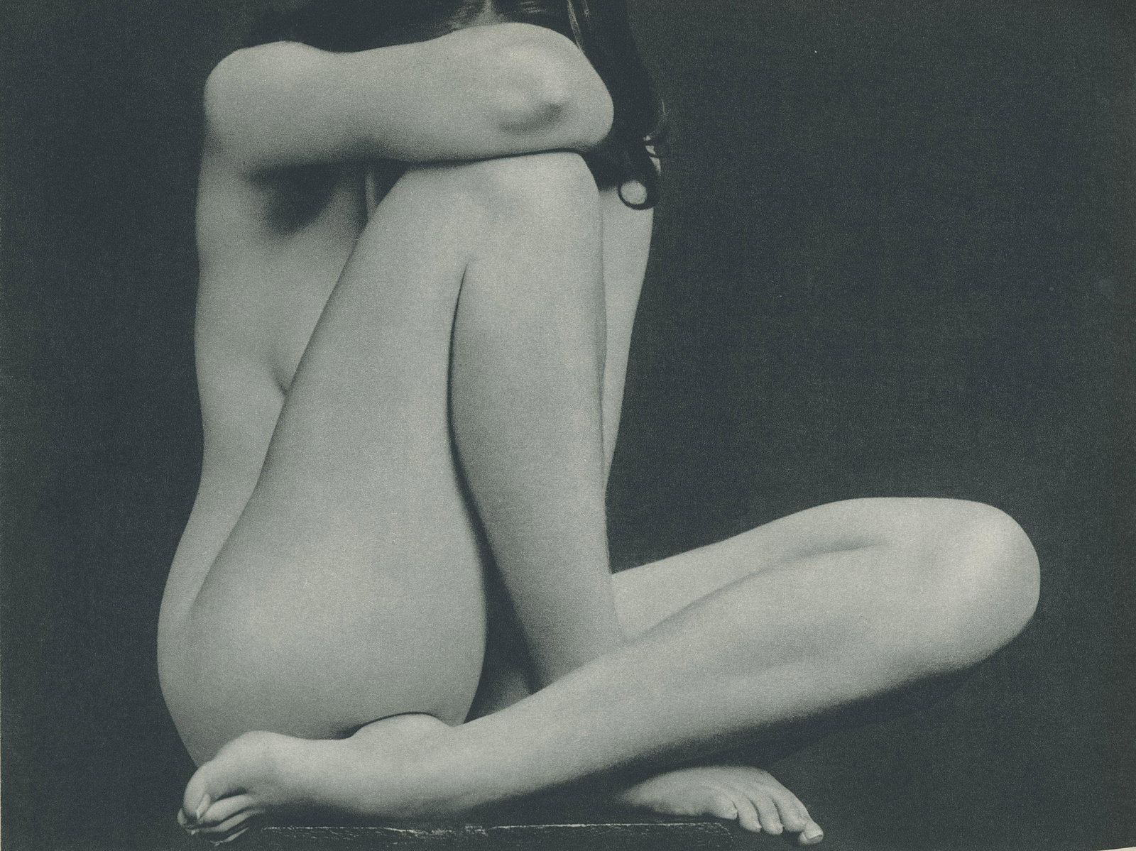 Nude by Edward Weston. C1954: Nude by Edward Weston. C1954. 7.75 x 9.75 in. Rev: Nude by John Adriaan. 4.75 x 9.75 in.