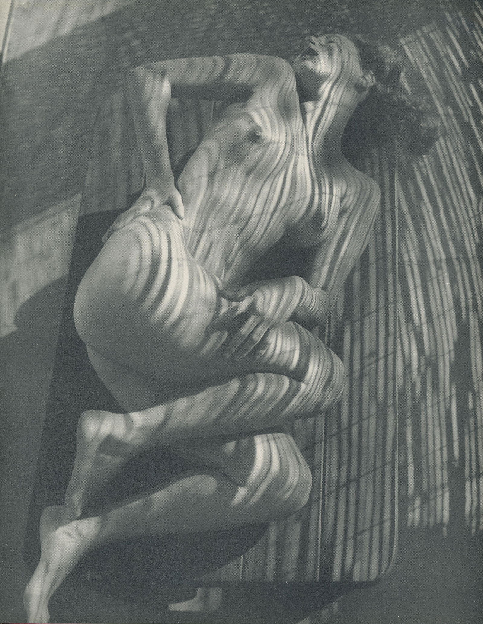 Nude by Andre de Dienes. C1958: Nude by Andre de Dienes. C1958. American-Hungarian photographer famous for nude photography and photographs of a young Marilyn Monroe. From Nude Pattern. Small ding on top corner. 10.75 x 8.375 in. Re