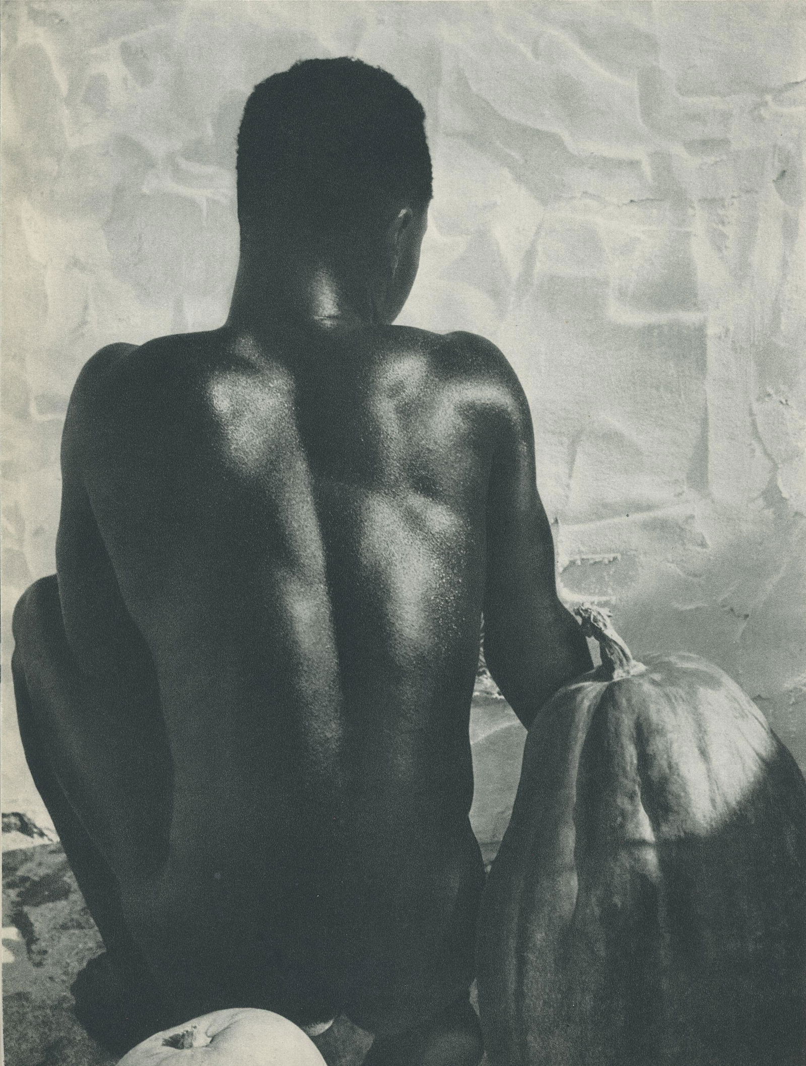 Male Nude by Herbert List. c1954: Male Nude by Herbert List. C1954. 10.75 x 8 in. Reverse: Nude by John Adriaan. 8.5 x 9.875 in.