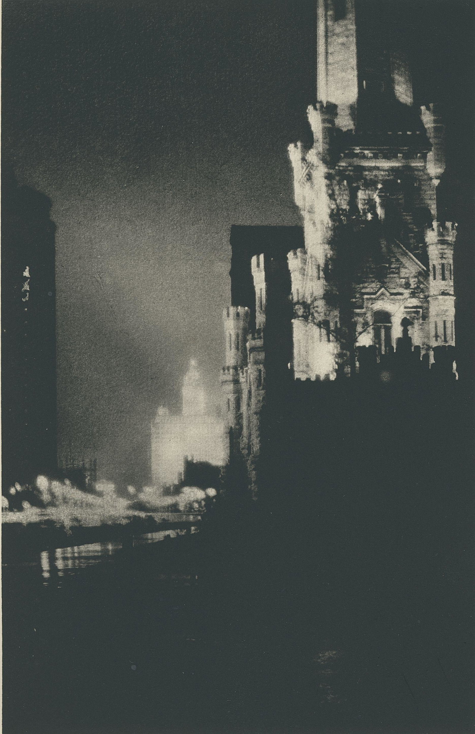 Chicago, A Night Impression by Charles Clayton Jr.: Chicago, A Night Impression by Charles Clayton Jr. From XXII Salon International d'Art Photographie de Paris. 1927. 9.625 x 6.25 in.